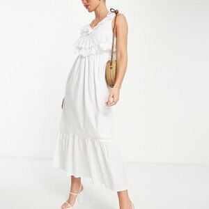 Vero Moda White Ankle-Length Dress – Size Large (US)